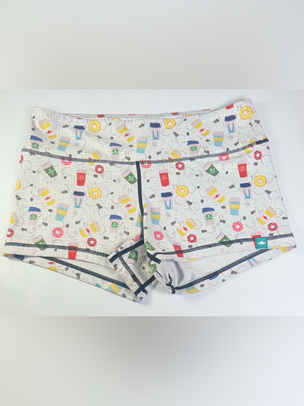 Wodbottom Workout Shorts Coffee and Donut Print - Medium